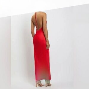 Meshki Freya Red Backless Maxi Dress